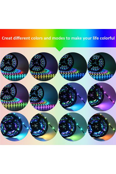 Choice 5M 60LEDs per Meter IP30 NonWaterproof WS2812B RGBIC LED Strip Light 5V DC 5050 300LED SMD Digital L