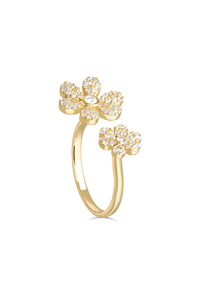 Joy of Jade Delilah Pave Papatya Aralıklı Yüzük, 18 Ayar Rose Gold Kaplama