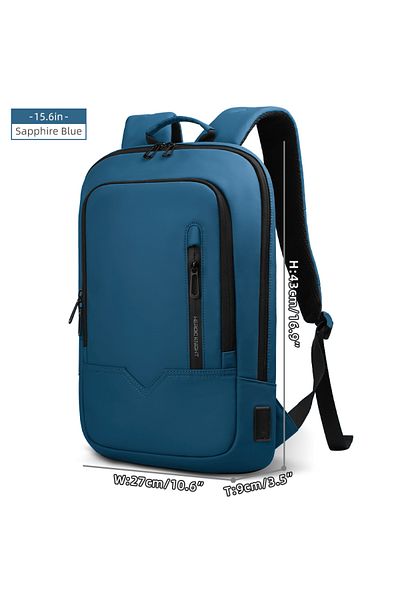 Choice Sapphire Blue 15.6 Heroic Knight Laptop Work Backpack Slim Men Waterproof Multifunctional 15.6"17" B