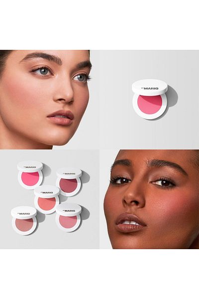 MAKEUP BY MARIO Soft Pop Powder Blush Poppy Pink | Vibrant Pink Blush for Bold Radiant Glow | 4.4ml