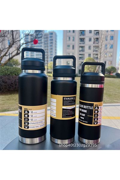 Choice 1100ml black 800ml 1100ml Wide Mouth Water Bottle Insulated Water Mugs Stainless Steel Handle Drinki