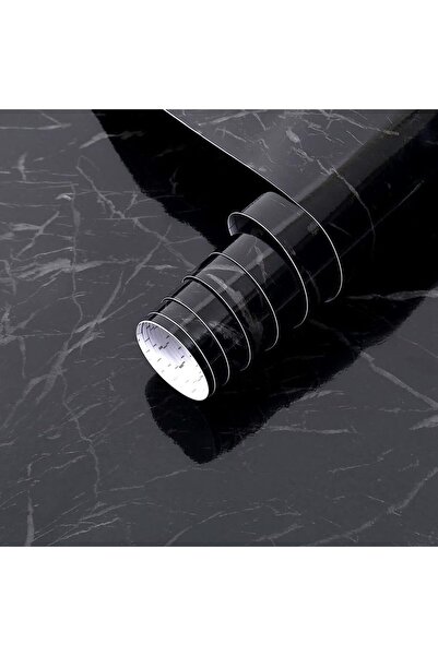 Choice ملصق حائط مقاوم للماء والزيت من الرخام الأسود والأبيض مقاس 40 × 200 سم، ورق حائط ذاتي اللصق مقاوم للماء والزيت والحرارة