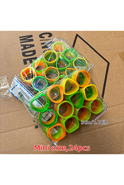 Choice Style as picture Mini 24pcs Multi-Size Rainbow Magic Spring Ring Toys ...
