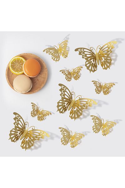 Choice Style 1 48pcs 3d Butterfly Wall Decor 4 Styles 3 Sizes, Gold Butterfly Decorations For Butterfly Bir