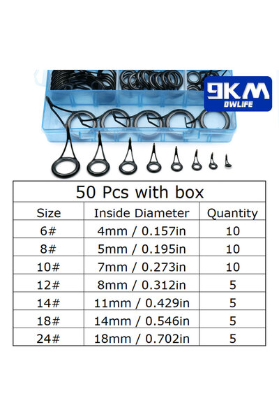 Choice 50pcs with box 8~105Pcs Spinning Fishing Rod Guide Telescopic Rod Repa...