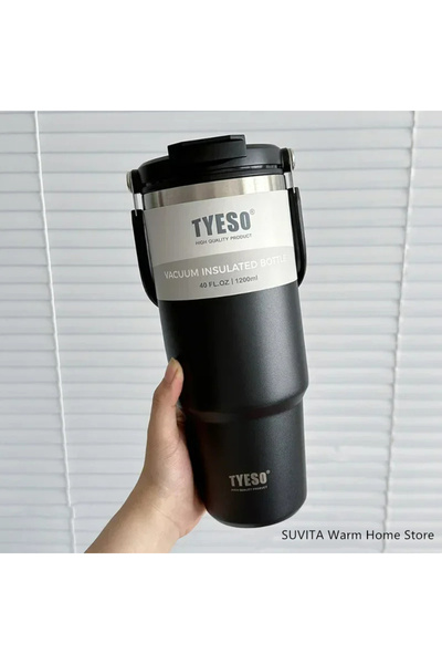 Choice كوب قهوة تايسو تامبلر أسود 1200 مل - قطعة واحدة، كوب معزول حراريًا من ...