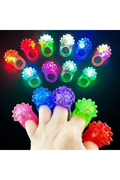 Choice 30PCS 10-30Pcs Cute LED Luminous Rings Kids Birthday Party Masquerade Gifts Decoration Halloween Eas