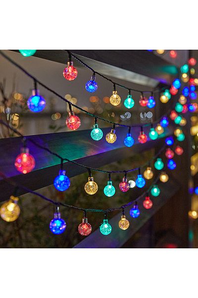 Choice Solar 12M100Led colorful Solar Bubble Balls Lamp String Lights Outdoor Water Drops Outdoor Waterproo