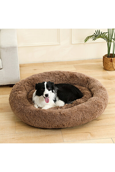 Choice سرير كلب بني ناعم مقاس XL 70 سم، منزل ناعم وطويل من القطيفة، أفضل سرير للكلاب الأليفة، سلة منتجات الحيوانات الأليفة، كوش