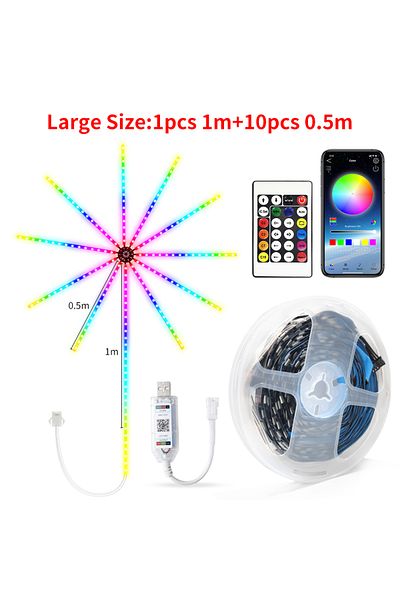 Choice dream color RGBIC LED Firework Lights String Bluetooth APP Control Sync Music USB 5V Dream Color Lig