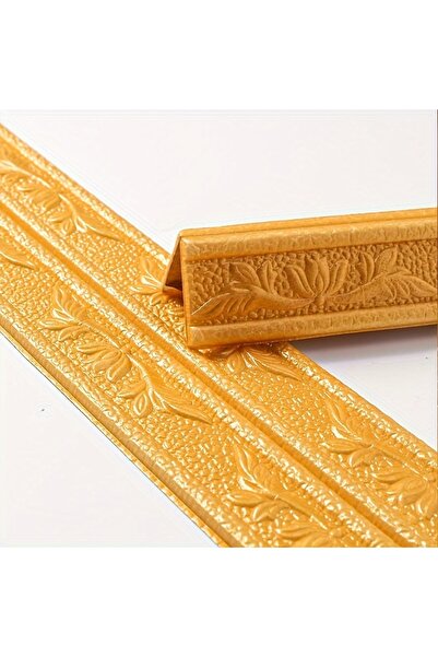 Choice ملصقات حافة الحائط من الفوم الذهبي مقاس 230 × 8 سم، يمكن طيها إلى نصفين، قاعدة ذاتية اللصق ومقاومة للماء