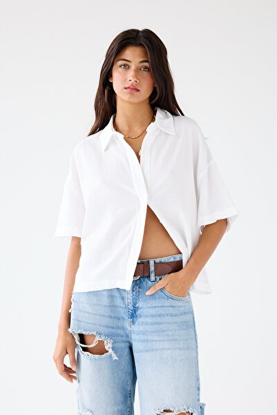 Pull & Bear Rustik kısa kollu gömlek