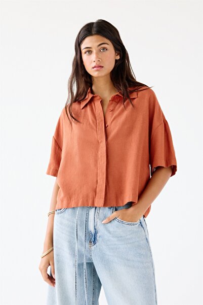 Pull & Bear Rustik kısa kollu gömlek