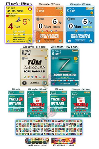 Tonguç Yayınları 4'ten 5'e Hazırlık Yaz Tatili Kitabı 5. Sınıf Konu Anlatımlı...