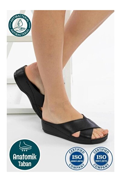 Roy Jones 1802 Black Comfort Casual Anatomic Daily Comfortable Slippers