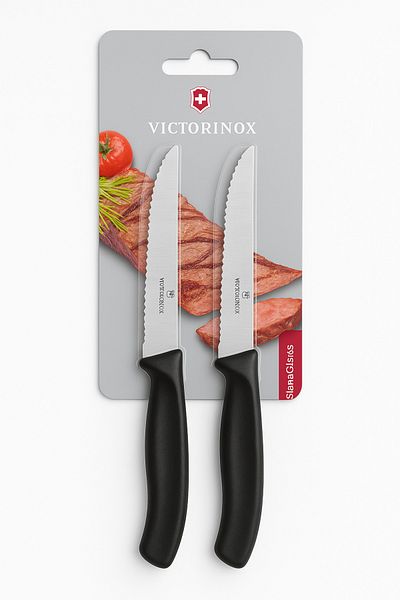 esdekor Set of 2 Serrated Steak and Pizza Knives - 12cm