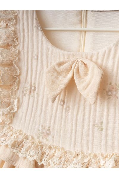 Cherrys Bebek Robe Ruffled Muslin Dress