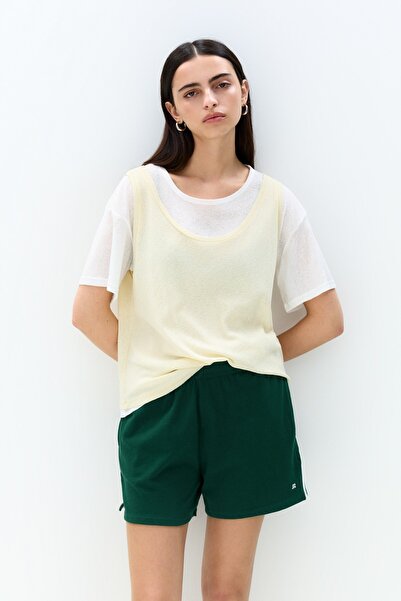 Pull & Bear Yan çizgili spor bermuda