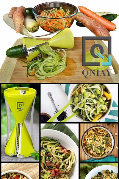 QNİAY Manual Spiral Vegetable Chopper Vegetables Spaghetti