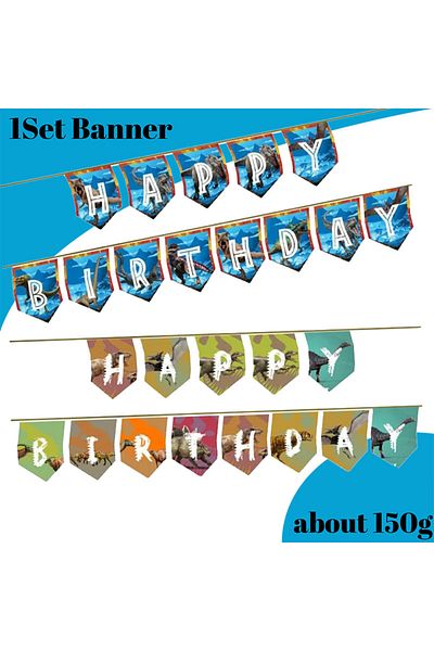 Disney Cup 10pcs Jurassic World Dinosaur Theme Disposable Tableware Cup Plate Dinosaur Balloon Banner Child