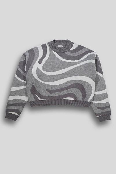 GMG FIRENZE Crew Neck Patterned Women's Sweater