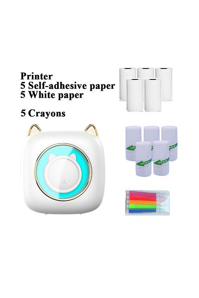 FlashHawk Mi-ni Pocket Printer Portable Thermal Printer Wireless BT Connection 203DPI for Picture Label