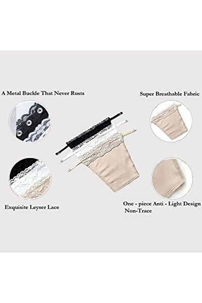 Glamroot Women's Cotton Camisole Cleavage Cover Clip-on Mock Lace Camisecret - Set of 2