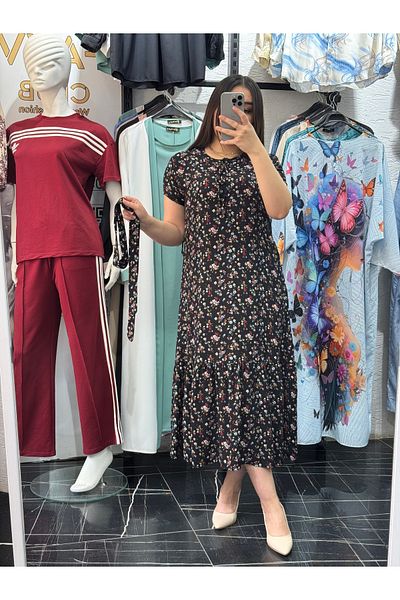 Favv Club V-Necklace Strapy Pattern Viscosse Dress