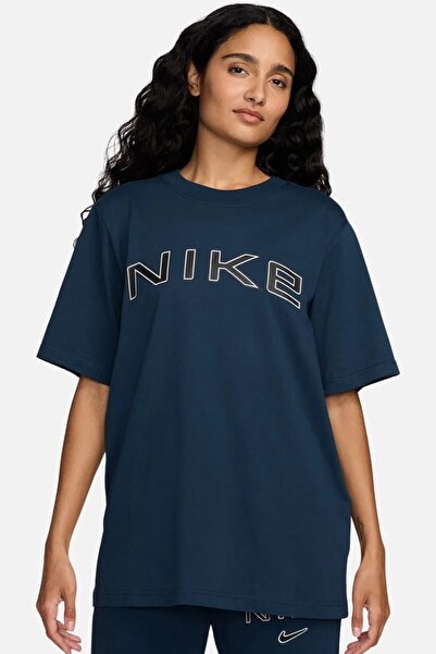 Nike Sportswear Phoenix Graphic Loose Short Sleeve Kadın Bol Kesim Pamuklu Ti...