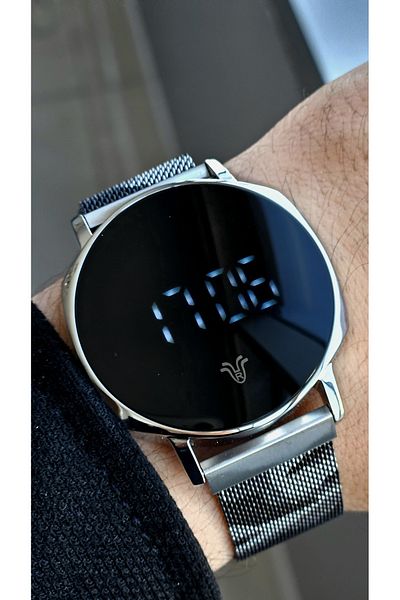 Raymond Rym-1124 Digital Men's Watch - Steel Case and Magnetic Cord - 5 Atm - 2 Years Warranty