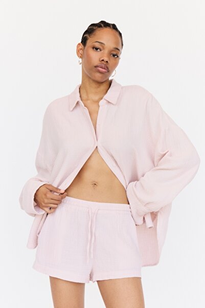 Pull & Bear Oversize dokulu şort