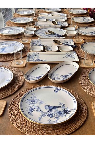 ROSSEV Breakfast Set Grandala 74 Pieces for 12 People