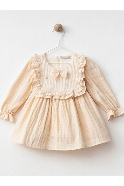 Cherrys Bebek Robe Ruffled Muslin Dress