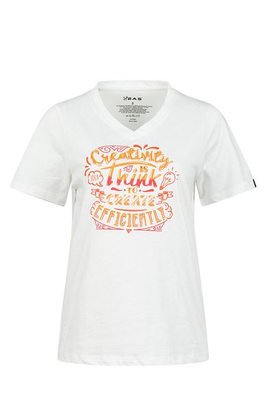 2AS Tricou pentru femei cu decolteu în V cu imprimeu Alone 411