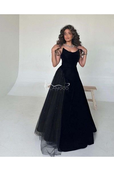 ALANOOD FASHION Velvet dress with shiny tulle cloche