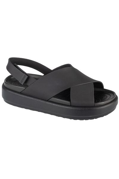 Crocs بروكلين لوكس شبشب نسائي أسود بحزام متقاطع - 209407