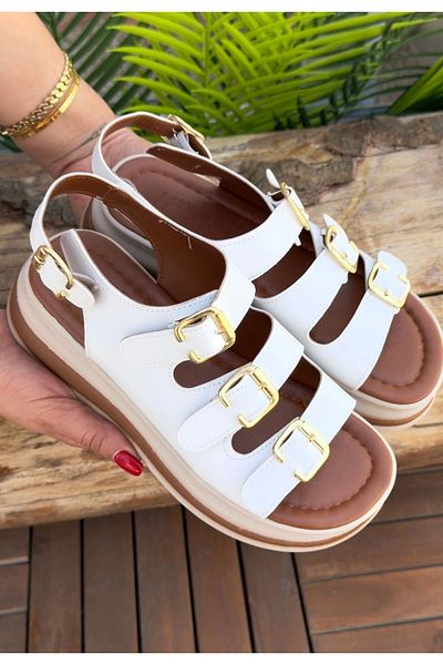 Erbilden Jatay White Skin Sandals