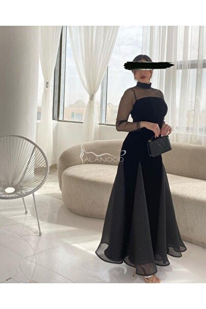 ALANOOD FASHION فستان ناعم مخملي بتصميم عصري أنيق