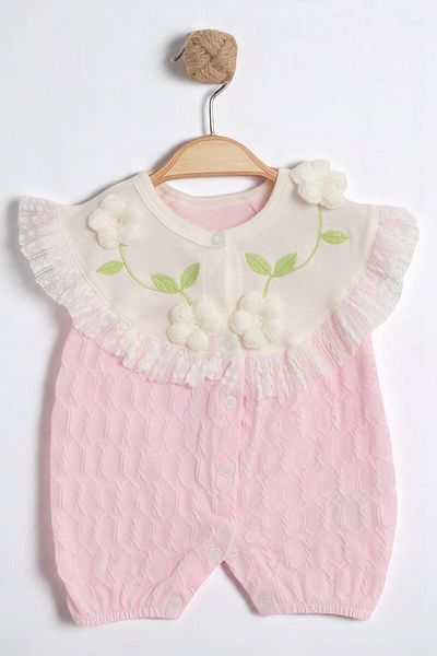 minuma Baby Girl Rose Detailed Scalloped Single Jumpsuit 6-12 Months