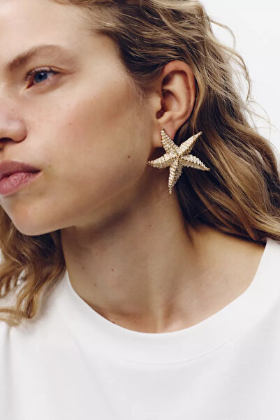 SU PERİSİ TAKI BİJUTERİ Brand Model Serrated Starfish Earrings