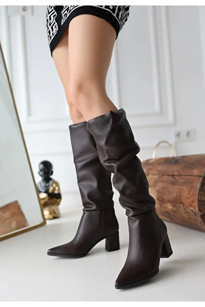 Erbilden Pitay Brown Leather Heeled Boots