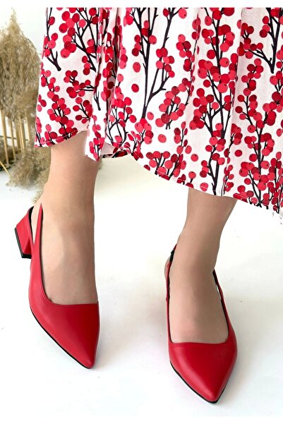 Erbilden Morji Red Skin Heeled Shoes