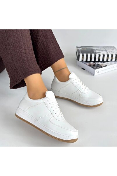 Erbilden Ceyyan White Skin Lace-Up Sports Shoes