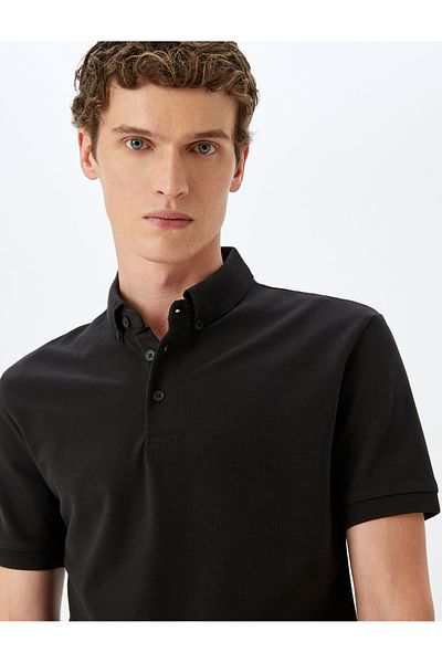 Koton Black Polo Neck T-Shirt