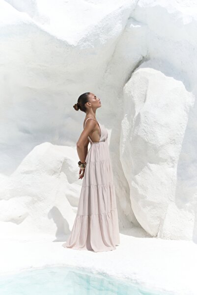 BOHEMAİ Siena Mink Strap Long Dress