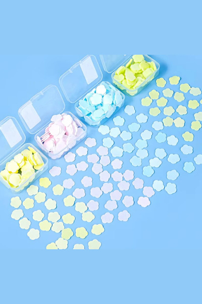 HOT POWER 100 Sheets of Perfumed Melting Mini Paper Soap (Student, Child, School, Disinfectant, Camping, Picnic) Hand Soap