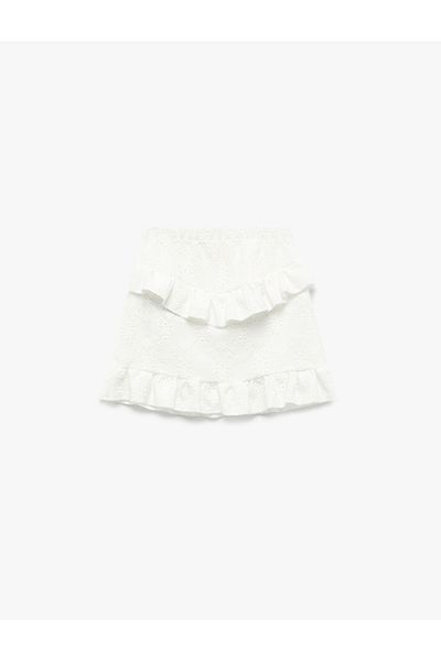 Koton Ruffle Detailed Waist Elastic Mini Skirt