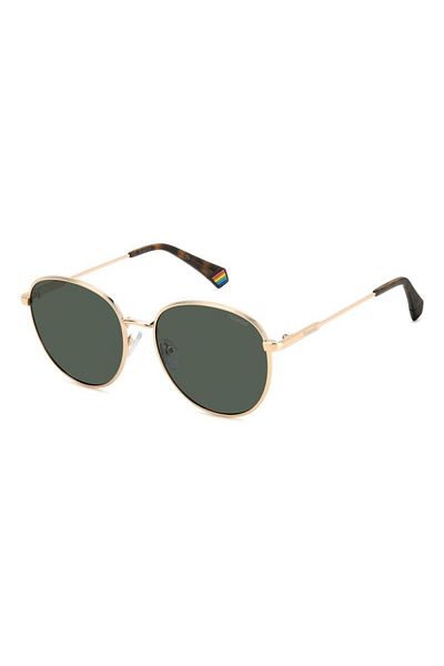 Polaroid Pld 6215/s/x Ddb/uc Women's Sunglasses, Gold, Round, 56 Mm