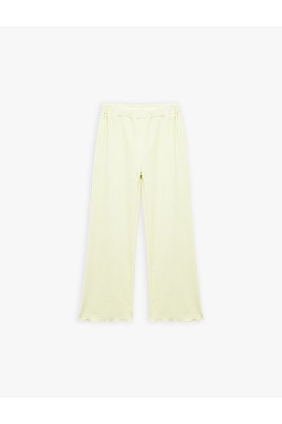 Koton Viscose Blended Wide Leg Trousers with Elastic Waist