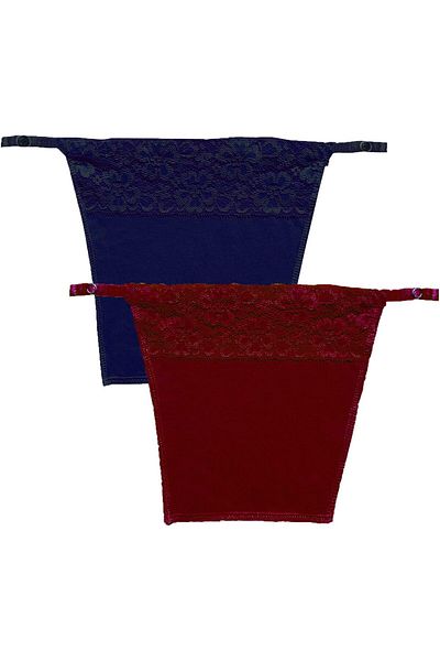 Glamroot Women's Cotton Camisole Cleavage Cover Clip-on Mock Lace Camisecret - Set of 2